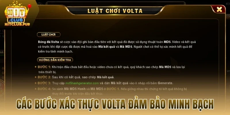 Các bước xác thực Volta đảm bảo minh bạch