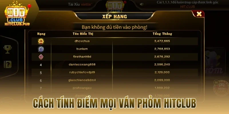 Cách tính điểm phỏm Hitclub