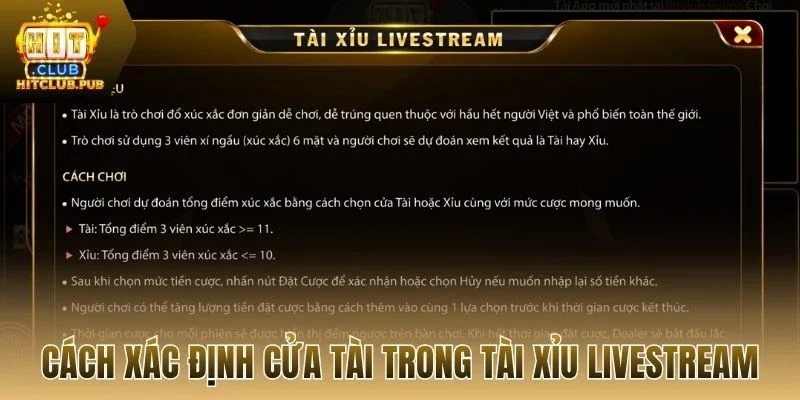 Cách xác định cửa tài trong tài xỉu livestream