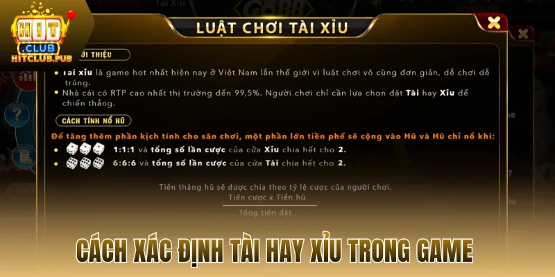 Cách xác định tài hay xỉu trong game