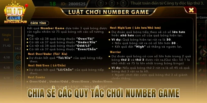 Chia sẻ các quy tắc chơi number game