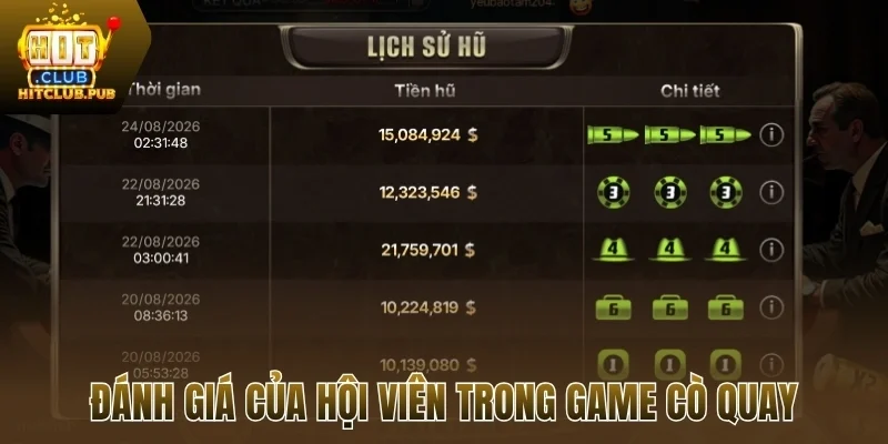 Đánh giá của hội viên trong game cò quay