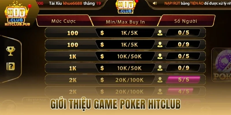 Giới thiệu game poker Hitclub
