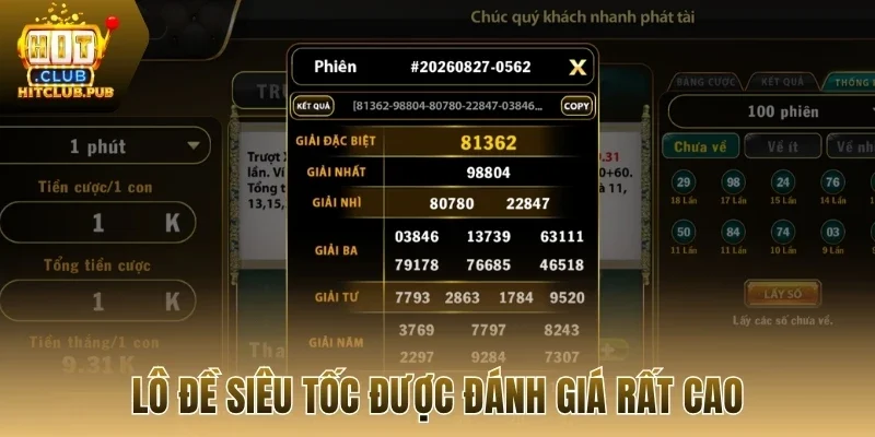 Lô đề siêu tốc được đánh giá rất cao