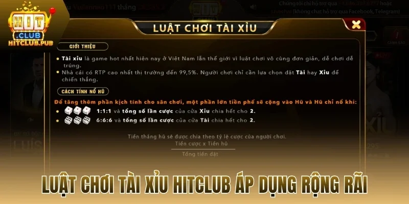 Thao tác cược tài xỉu Hitclub đơn giản, hấp dẫn