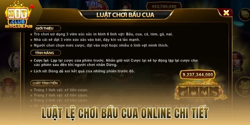 Luật lệ chơi bầu cua online chi tiết