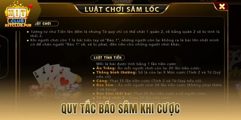 Quy tắc báo sâm khi cược