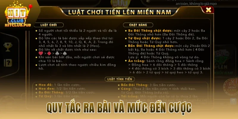 Quy tắc ra bài và mức đền cược