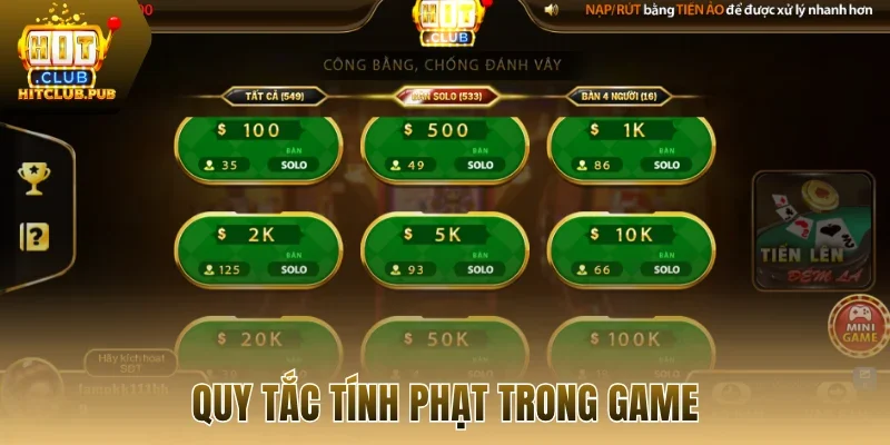 Quy tắc tính phạt trong game