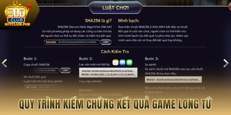 Quy trình kiểm chứng kết quả game long tứ