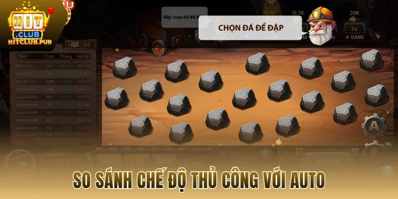 So sánh chế độ thủ công với auto