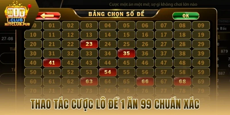 Thao tác cược lô đề 1 ăn 99 chuẩn xác