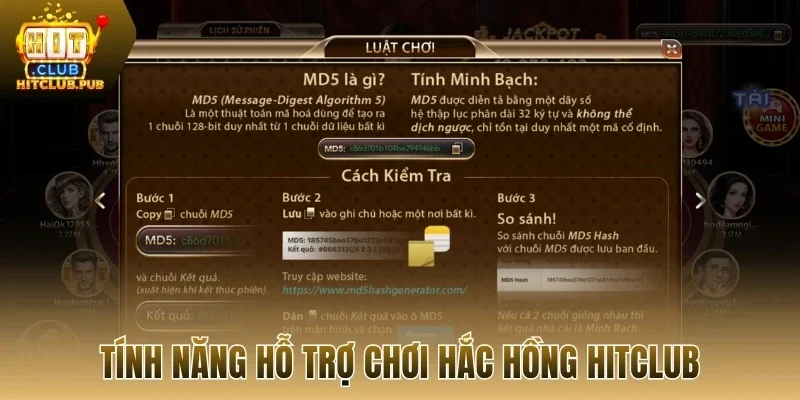 Tính năng hỗ trợ chơi hắc hồng Hitclub